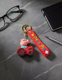 3D PVC Figure Keychain - Peppa Pig - Grandpa Pig Driving Tractor