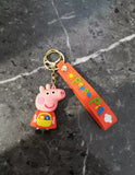 3D PVC Figure Keychain - Peppa Pig - Peppa Holding Flower Basket