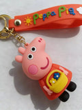3D PVC Figure Keychain - Peppa Pig - Peppa Holding Flower Basket