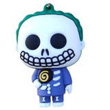 3D PVC Figure Keychain - Horror - Jack Skellington Green Hair Blue Suit