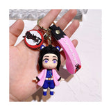 3D PVC Figure Keychain - Demon Slayer - Kanao Tsuyuri Chibi With Cat Ears