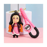 3D PVC Figure Keychain - Demon Slayer - Nezuko Kamado Chibi Pink Kimono