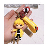 3D PVC Figure Keychain - Demon Slayer - Zenitsu Agatsuma Yellow Haori with Nichirin Sword