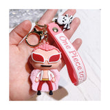 3D PVC Figure Keychain - One Piece - Donquixote Doflamingo Chibi with Pink Feather Coat