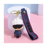 3D PVC Figure Keychain - Jujutsu Kaisen - Chibi Gojo Blindfold Sitting