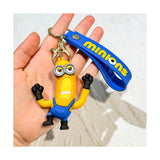 3D PVC Figure Keychain - Minions - Minion In Blue Overalls, Arms Raised