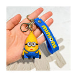 3D PVC Figure Keychain - Minions - Minion In Blue Overalls, Banana-shaped