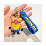 3D PVC Figure Keychain - Minions - Minion In Blue Overalls, Single Eye