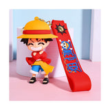3D PVC Figure Keychain - One Piece - Monkey D. Luffy Chibi with Straw Hat and Red Robe