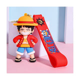 3D PVC Figure Keychain - One Piece - Monkey D. Luffy Chibi with Straw Hat and Red Shirt