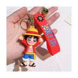 3D PVC Figure Keychain - One Piece - Monkey D. Luffy Red Shirt Blue Shorts
