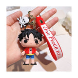 3D PVC Figure Keychain - One Piece - Monkey D. Luffy Red Shirt Blue Shorts Chibi