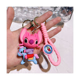 3D PVC Figure Keychain - Lilo & Stitch - Angel Riding Blue Horse