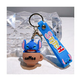 3D PVC Figure Keychain - Lilo & Stitch - Stitch In Coffee Cup