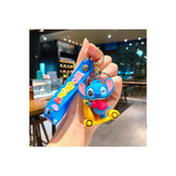 3D PVC Figure Keychain - Lilo & Stitch - Stitch Winking On Yellow Scooter