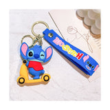 3D PVC Figure Keychain - Lilo & Stitch - Stitch Winking On Yellow Scooter