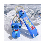 3D PVC Figure Keychain - Lilo & Stitch - Stitch Sitting With Open Mouth, With Strap