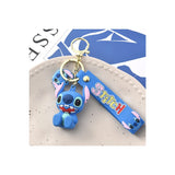 3D PVC Figure Keychain - Lilo & Stitch - Stitch Sitting With Open Mouth, With Strap
