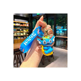 3D PVC Figure Keychain - Lilo & Stitch - Stitch With Pineapple Hat And Base