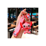 3D PVC Figure Keychain - Lilo & Stitch - Angel Pink Sitting