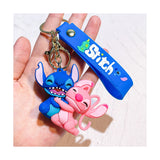 3D PVC Figure Keychain - Lilo & Stitch - Stitch And Angel Hugging