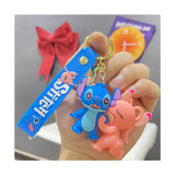 3D PVC Figure Keychain - Lilo & Stitch - Stitch And Angel Kissing