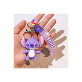 3D PVC Figure Keychain - Lilo & Stitch - Stitch Purple With Pink Ears