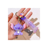 3D PVC Figure Keychain - Lilo & Stitch - Stitch Purple With Pink Ears