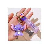 3D PVC Figure Keychain - Lilo & Stitch - Stitch Purple With Pink Ears