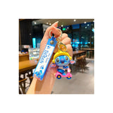 3D PVC Figure Keychain - Lilo & Stitch - Stitch Yellow Hat Pink Scooter