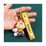 3D PVC Figure Keychain - Peanuts - Charlie Brown Sitting With Snoopy