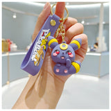 3D PVC Figure Keychain - Pokemon - Umbreon Chibi Sitting with Pink Cheeks
