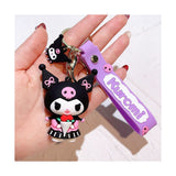 3D PVC Figure Keychain - Sanrio - Kuromi Pink Dress with Ice Cream