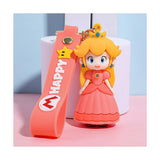 3D PVC Figure Keychain - SuperMario - Princess Peach Chibi Pink Dress