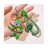 3D PVC Figure Keychain - Teenage Mutant Ninja Turtles - Donatello Purple Mask with Bo Staff