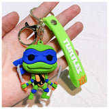 3D PVC Figure Keychain - Teenage Mutant Ninja Turtles - Leonardo Blue Mask with Katanas