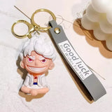 3D PVC Figure Keychain - One Piece - Monkey D Luffy Gear 5 Sitting Smiling