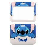 ID Card Badge Holder - Lilo & Stitch - Stitch Peeking Over White Sign Horizontal