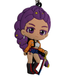 KPop Demon Hunters Chibi Amethyst with sword PVC keychain