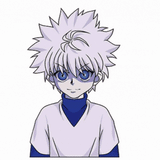 3D Lenticular Sticker - Hunter x Hunter - Killua Triple Portrait Blue White Hair Casual Outfit Electric Aura