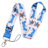Lilo & Stitch Playing Ukulele on White lanyard