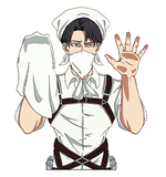 3D Lenticular Sticker - Attack on Titan - Levi Ackerman Triple Panel Green Cape Nurse Uniform Open Shirt