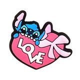 Lilo & Stitch Stitch holding a pink LOVE heart enamel pin