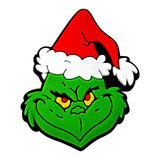 The Grinch 's face in Santa hat shoe charm jibbitz