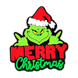The Grinch Grinch with 'MERRY Christmas' text shoe charm jibbitz