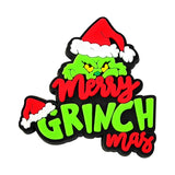 The Grinch Grinch face with 'Merry GRINCH mas' text shoe charm jibbitz