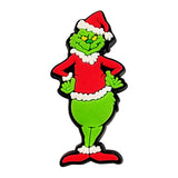 The Grinch Grinch in Santa suit hands on hips shoe charm jibbitz