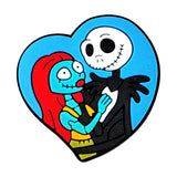 The Nightmare Before Christmas Jack and Sally inside a heart shoe charm jibbitz