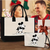 Backpack Purse - Disney - Mickey Mouse Black & White Canvas Tote & Pouch Set