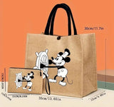 Backpack Purse - Disney - Steamboat Willie Mickey Jute Tote & Pouch Set